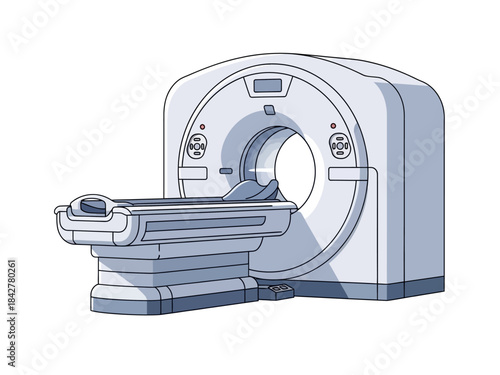 CT Scanner Illustration for Medical Use Imaging Technology in Healthcare