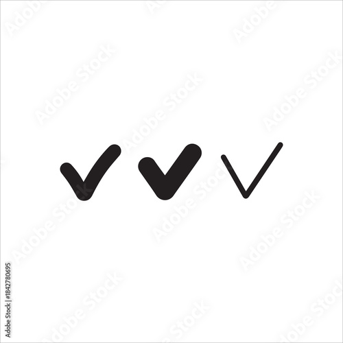 black Check mark icon symbols vector. symbol for web site Computer and mobile vector