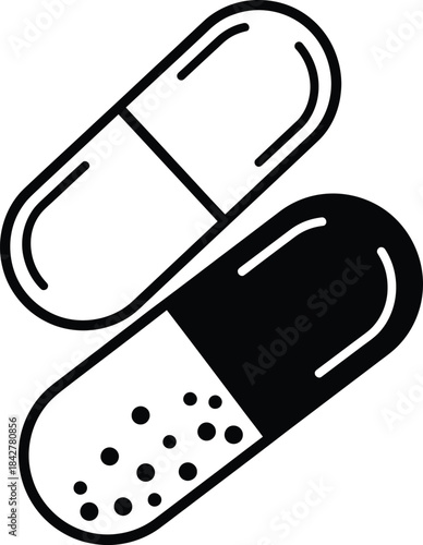 Medicine capsule icon pharmaceutical pill vector