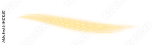 Golden light ribbons swirl and bend with dynamic motion, creating a sense of speed and energy flow. Each streak glows vibrantly. Ideal for sci-fi graphics or tech interfaces. PNG