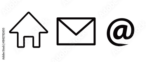 Contact Icons for Home Mail and At Sign