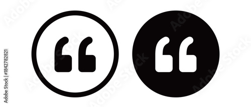 Round Icons with Double Quotation Marks