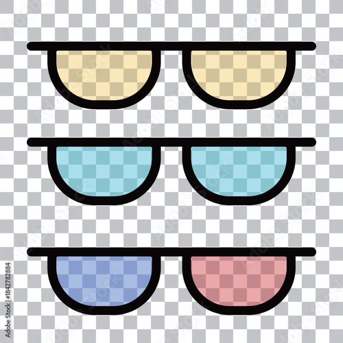 Fashion Sunglasses and Eyewear Icons Set