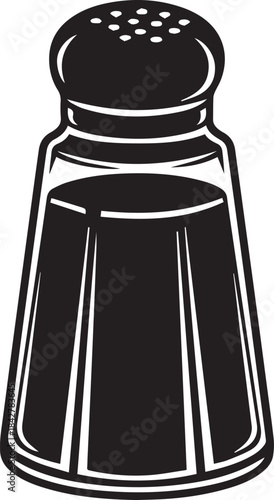 Black and White Salt Shaker Icon for Seasoning Food