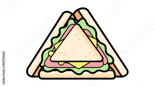 Deliciously Layered Triangles of Fresh Sandwiches Food Icons Kitchen and Cooking