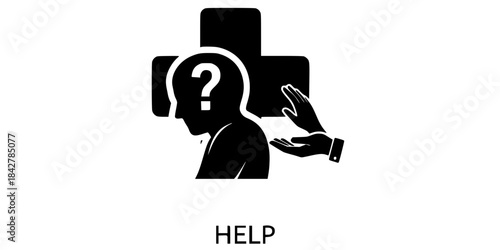 Mental Health Question Mark Anxiety Vector Silhouette