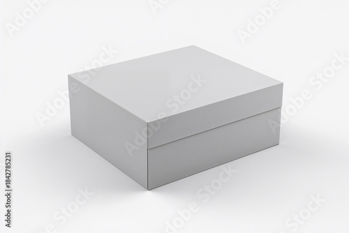 Wallpaper Mural White Square Box with Overlapping Lid on Gray Surface Torontodigital.ca