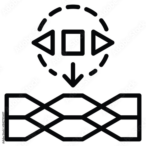 Polymer Formation Reaction Icon Line Vector Illustration