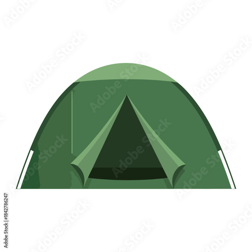 Green Dome Tent For Outdoor Camping Adventure.