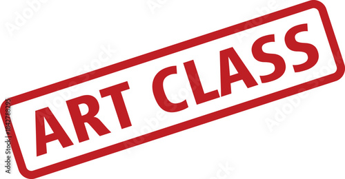 Red Art Class Label with Rounded Corners on White Background, Indicating Education and Learning
