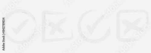 Check mark icons set. Black brush stroke check mark, tick symbols, checklist signs. Grunge brush stroke signs. Grunge checkmark design. Dirty grunge stroke checkmark sign vector illustration. EPS 10.