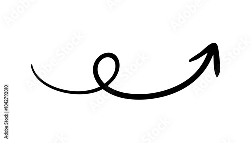 手書きのくるくる矢印 上向き 上昇