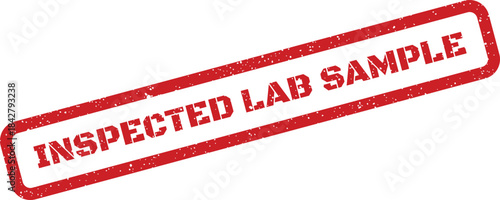 A distressed red rubber stamp icon showing INSPECTED LAB SAMPLE text for quality control documentation