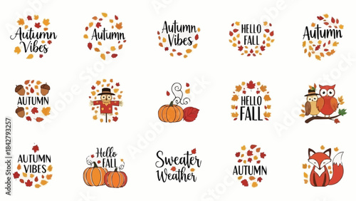 Autumn Vibes Collection of Seasonal Greetings and Illustrations.