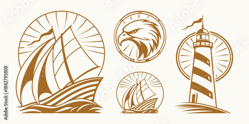 Mega Logo Collection – Abstract Modern Branding Symbols with Elegant Golden Gradient, Luxury Minimal Logo Marks, Premium Geometric Emblems and Corporate Identity Design Elements