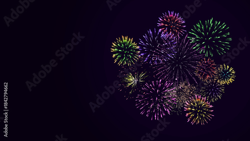 Fireworks background with copy space.  Happy New Year concept