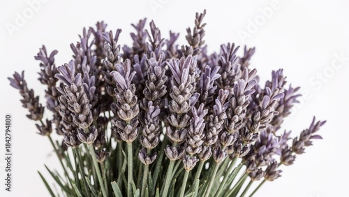 Fototapeta Naklejka Na Ścianę i Meble -  Fresh lavender flowers, aromatic herb, fragrant plant, purple blossoms, garden plant, botanical, herbal herb, flowering plant, bouquet, natural scent.