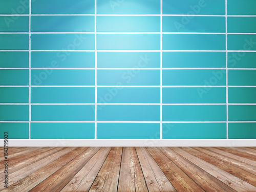 Spotlight background. Empty brick wall interior