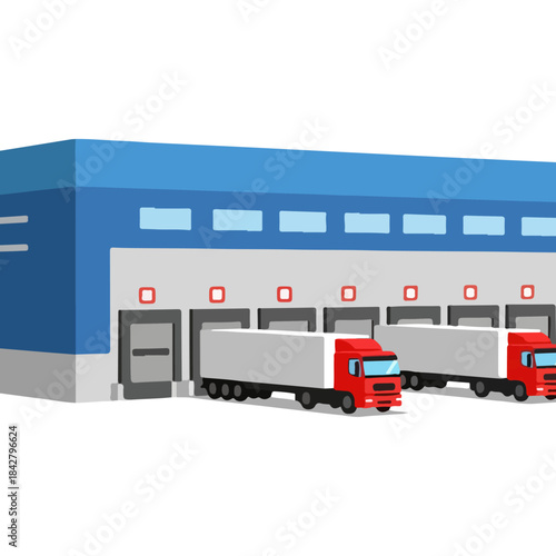 Truck loading dock at warehouse facility.