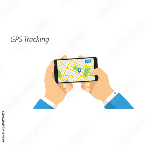 GPS Tracking On Smartphone Map View.