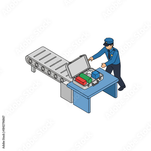 Industrial worker operating conveyor belt packaging line.