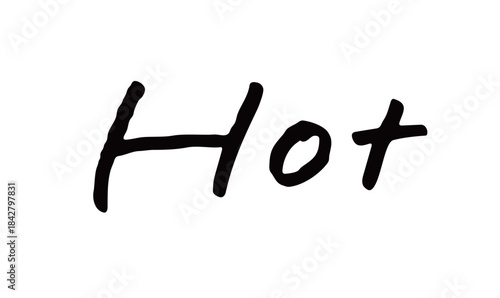 手書き文字「Hot」｜ホットドリンクのあたたかさを伝える英字ロゴ素材