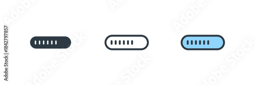 loading icon set vector illustration. line, glyph, color symbol isolated on white background