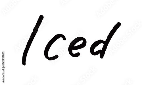 手書き文字「Iced」｜アイスドリンクの爽やかさを表現する手書き英字ロゴ素材