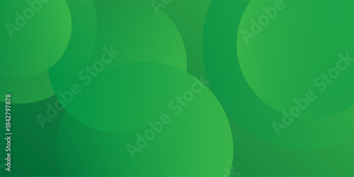 Green gradient background with circle elements