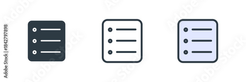 list icon set vector illustration. line, glyph, color symbol isolated on white background