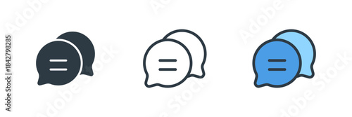 chat icon set vector illustration. line, glyph, color symbol isolated on white background
