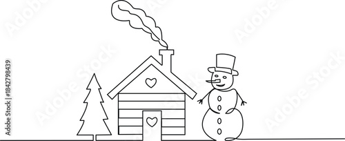 Christmas Home trees with toys,  forest trees, evergreens. Festive mood.