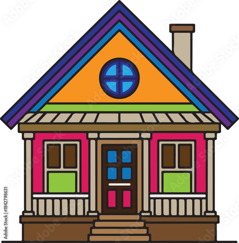 Vector illustration of a house isolated on transparent background