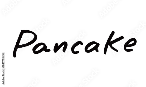 手書き文字「Pancake」｜ふわもちパンケーキの可愛い英字ロゴ素材