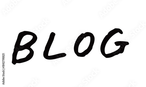 手書き英字文字「BLOG」｜ブログページ用のシンプルで親しみやすいロゴ素材