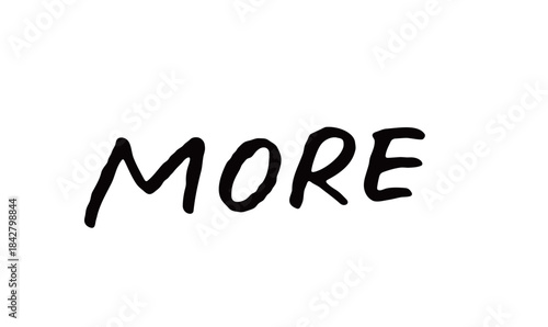 手書き英字文字「MORE」｜続きを促すリンクやボタンデザインに最適な英語ロゴ素材