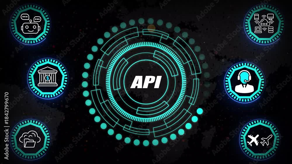API Integration HUD Interface with Modular Connectivity Rings, Unified ...