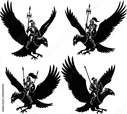 Mythical Griffin Creature Silhouettes