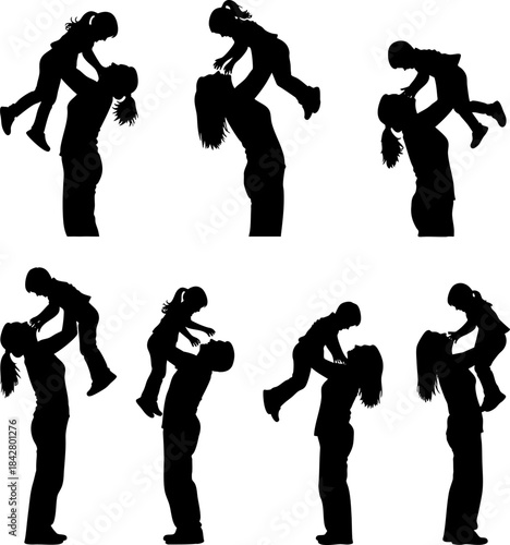 Piggyback Ride Fun Silhouettes