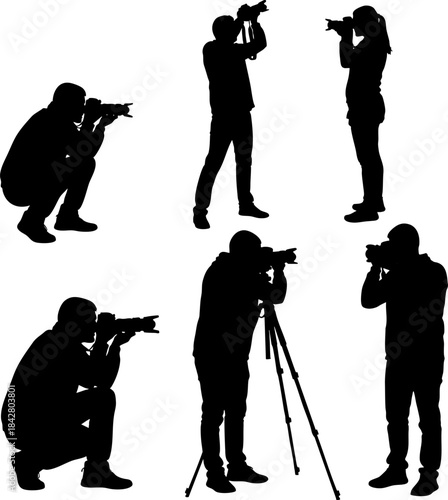 Photographer Silhouette Vector Collection