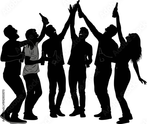 Energetic Party Celebration Silhouette Vector Collection