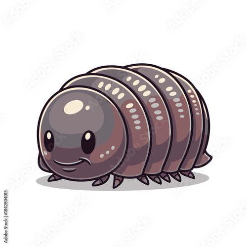 Pill Bug Illustration – Isopod Woodlouse Roly Poly Vector Icon