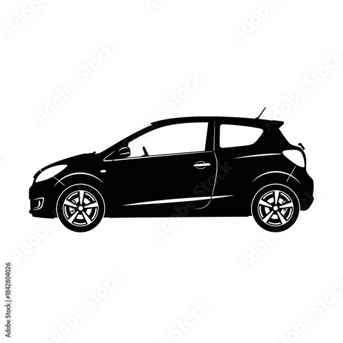 SUV Car Silhouette – Modern Crossover Vehicle Side View Vector