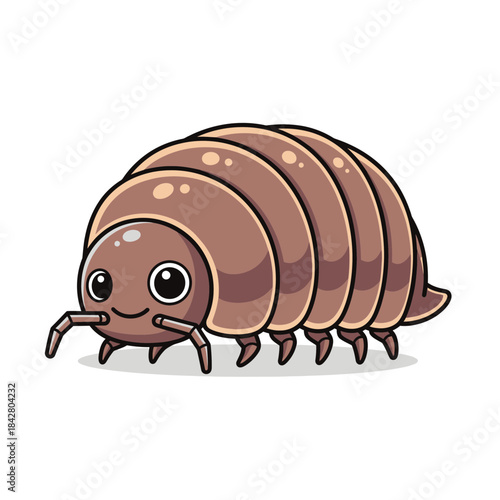Pill Bug Illustration – Isopod Woodlouse Roly Poly Vector Icon