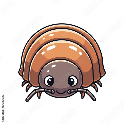 Pill Bug Illustration – Isopod Woodlouse Roly Poly Vector Icon