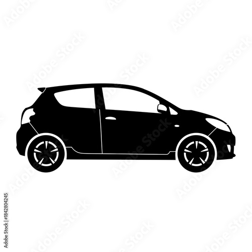 SUV Car Silhouette – Modern Crossover Vehicle Side View Vector