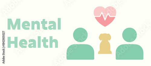 Mother, father, pet, couple, love, dog, family, mental health. Happy, romantic, cute, heart, friendship, people, affection, unity, relationship. Vector, symbol, illustration, set, icon, template