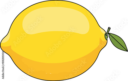 Bright yellow lemon cartoon illustration
