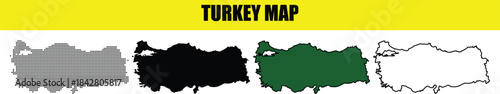 Turkey Vector dotted world map.black halftone dotted map illustration vector, Vector style dotted map used for digital insights