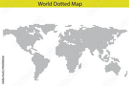 World Vector dotted world map.black halftone dotted map illustration vector, Vector style dotted map used for digital insights